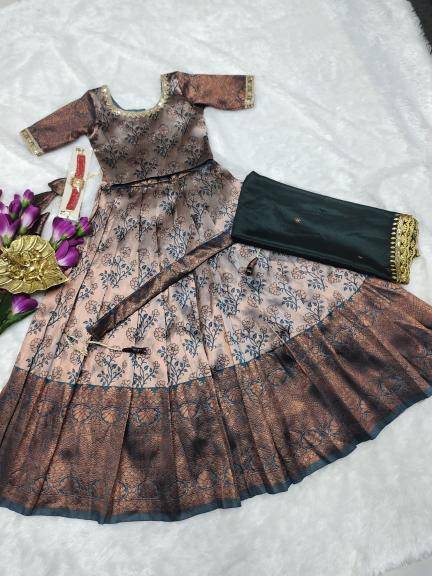 NEW LAUNCING KIDS LEHENGA CHOLi lichi silk Bulk kids clothing